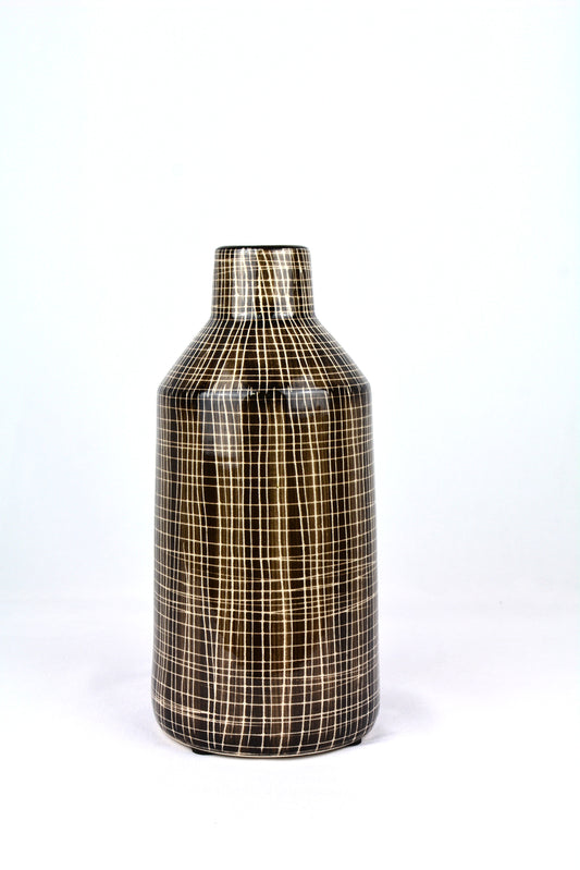 Brown Check Vase