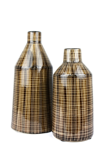 Brown Check Vase