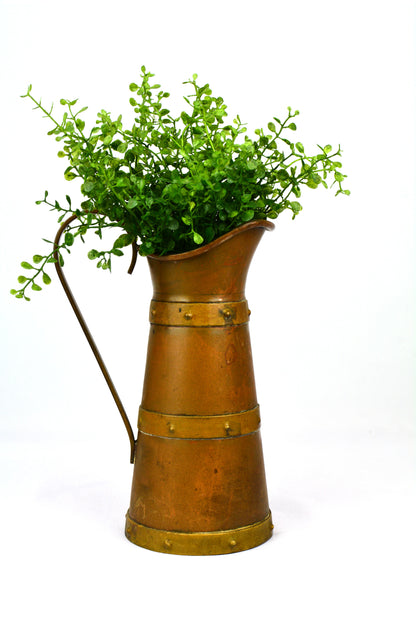 Vintage Brass Pitcher with Stud Detail