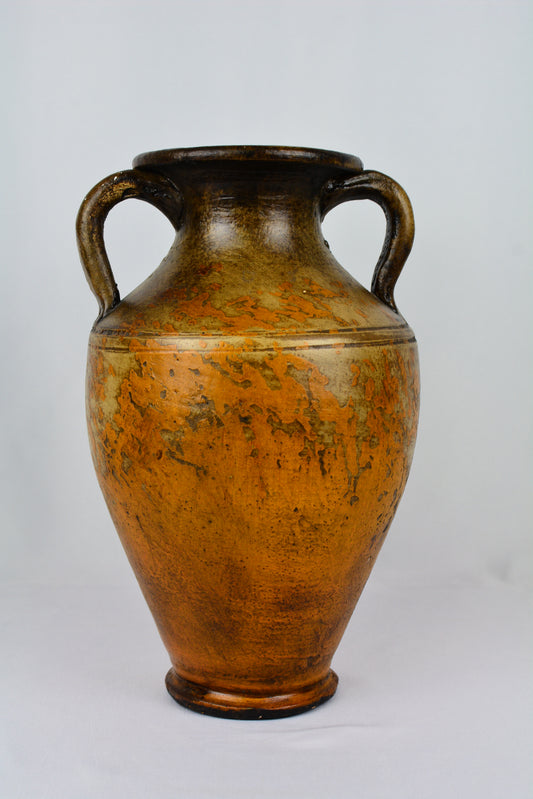 Terracotta Brown/Mustard Glazed Vase