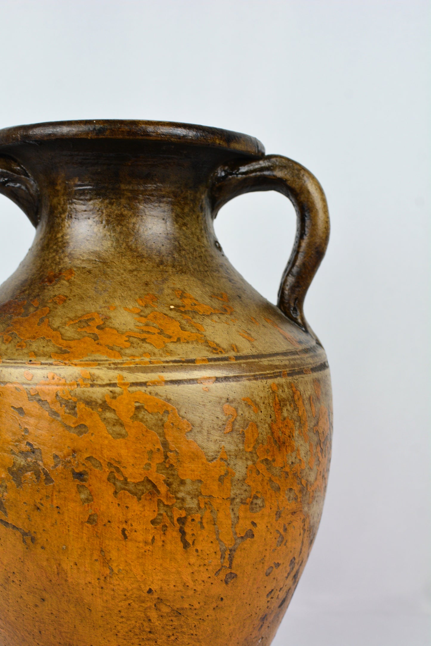 Terracotta Brown/Mustard Glazed Vase