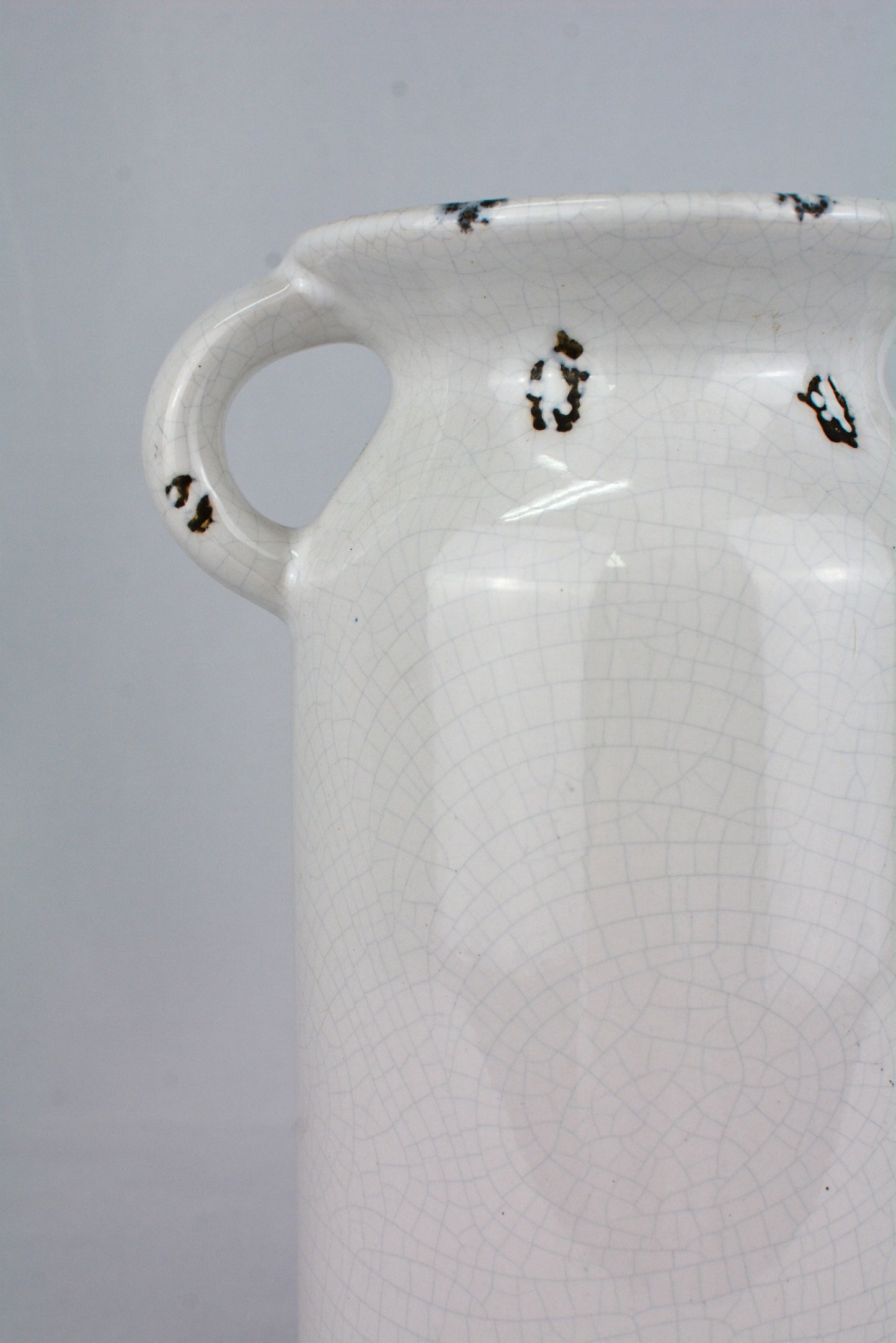 White Ceramic Crackle Glaze Farmhouse Vase