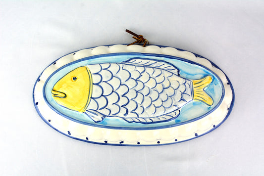 Vintage Ceramic Blue Fish Jello Mold