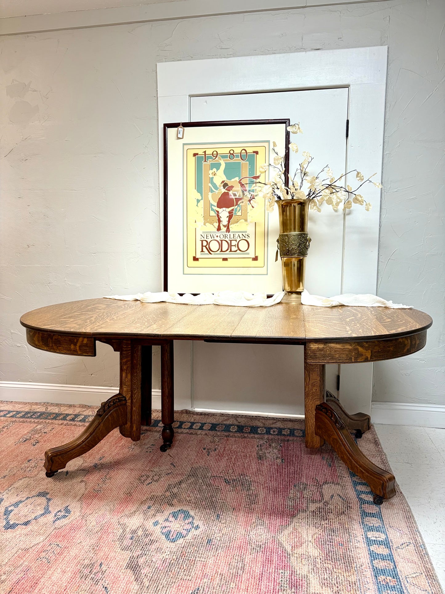 Vintage Tiger Oak Dining Table