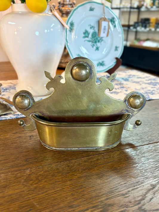 Vintage Solid Brass Crown Shape Wall Pocket