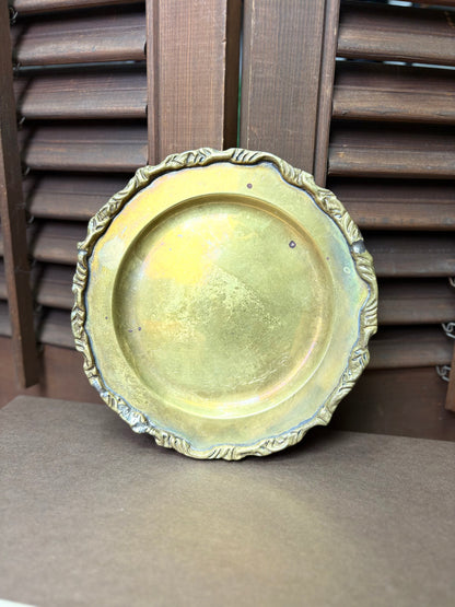 Brass Plate With Ornate Trim 5.5"