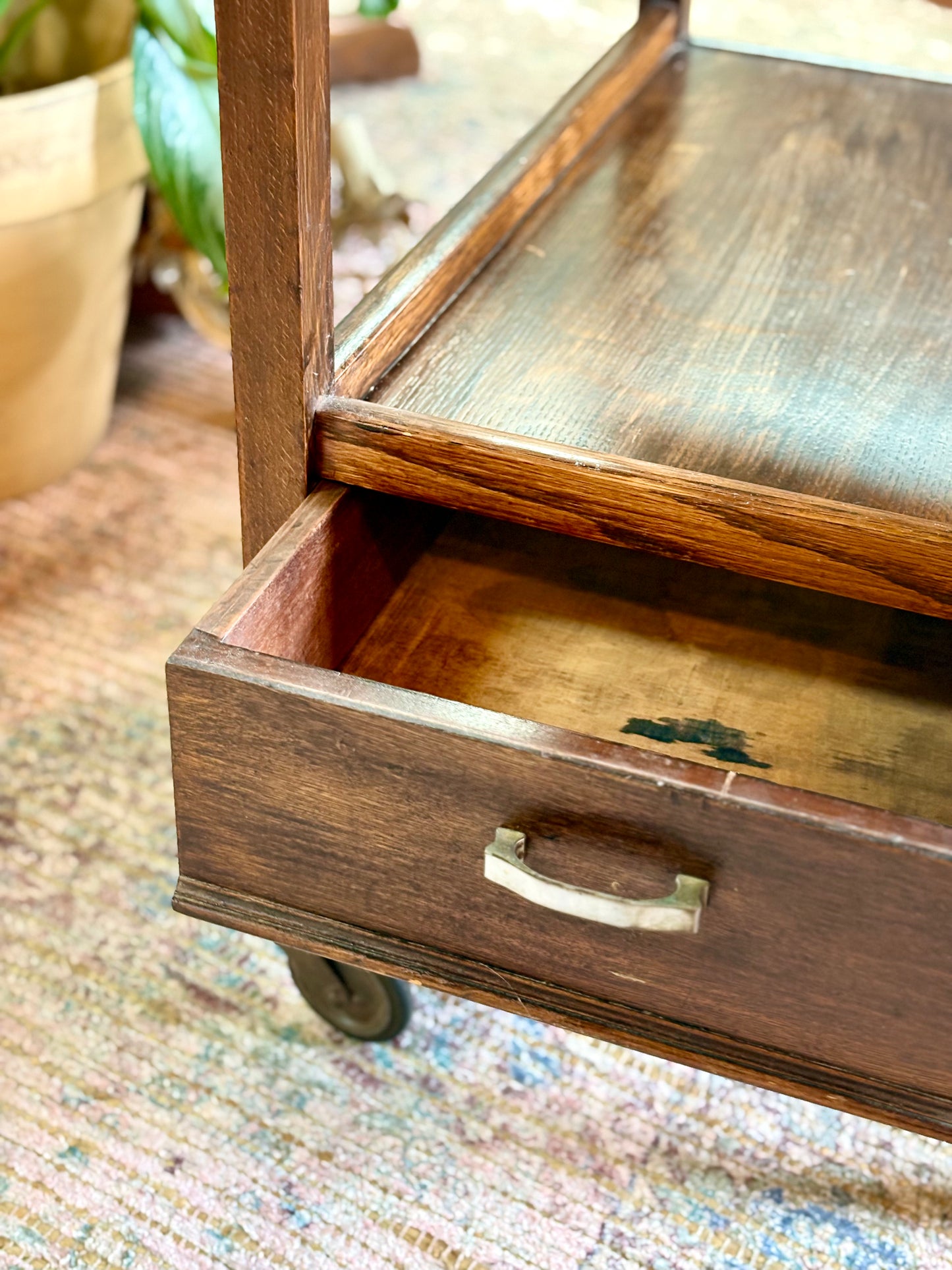 Vintage Oak Teacart