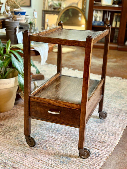 Vintage Oak Teacart