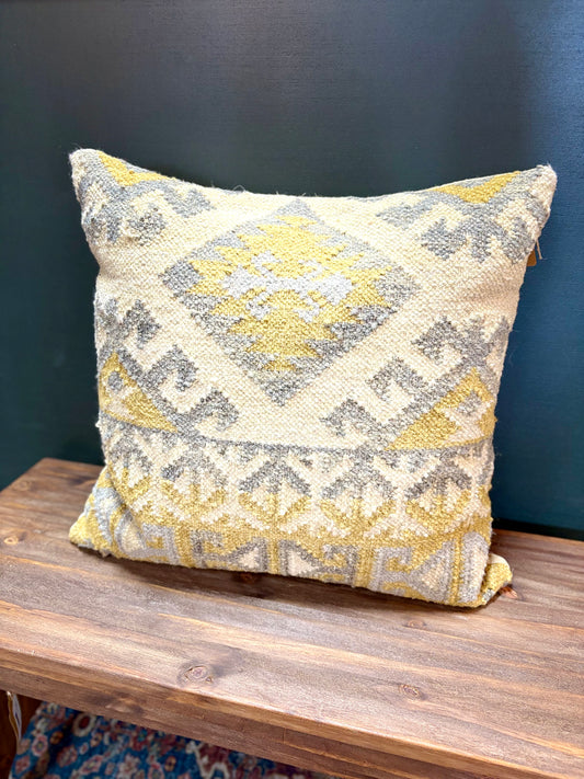 Gray & Gold Throw Pillow