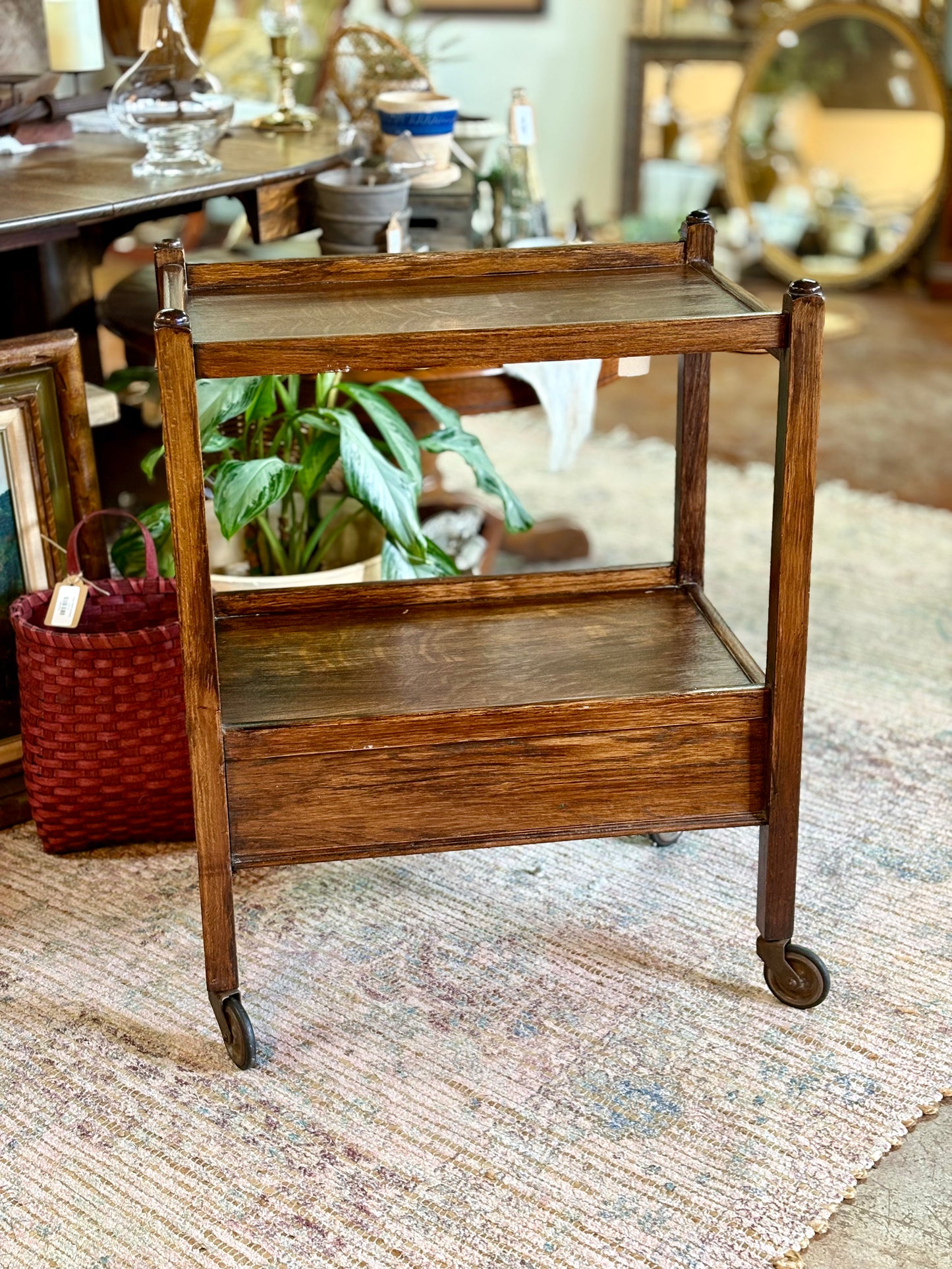 Vintage Oak Teacart