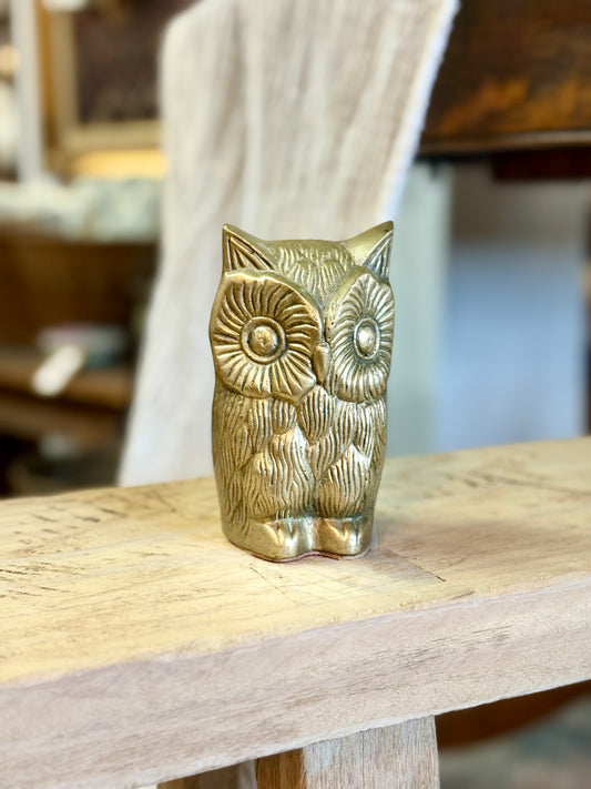 Vintage Brass Owl