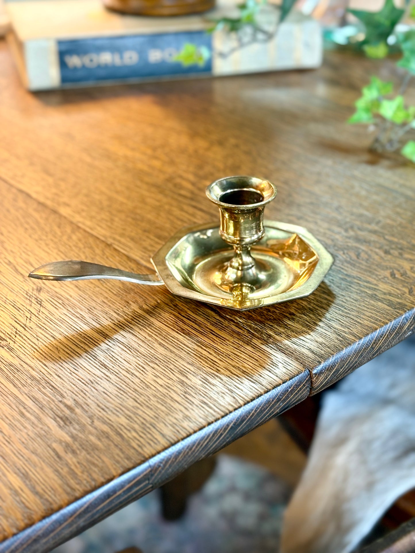 Octagon Brass Chamberstick