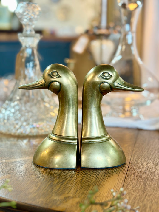 Brass Duck Bookends
