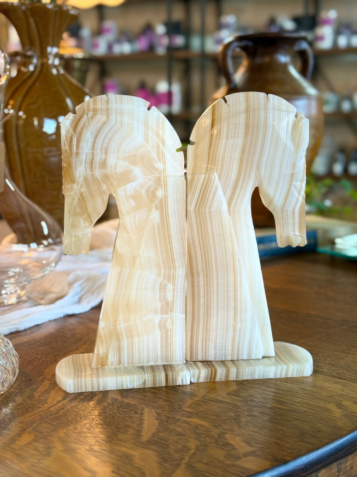 Onyx Horse Head Bookends