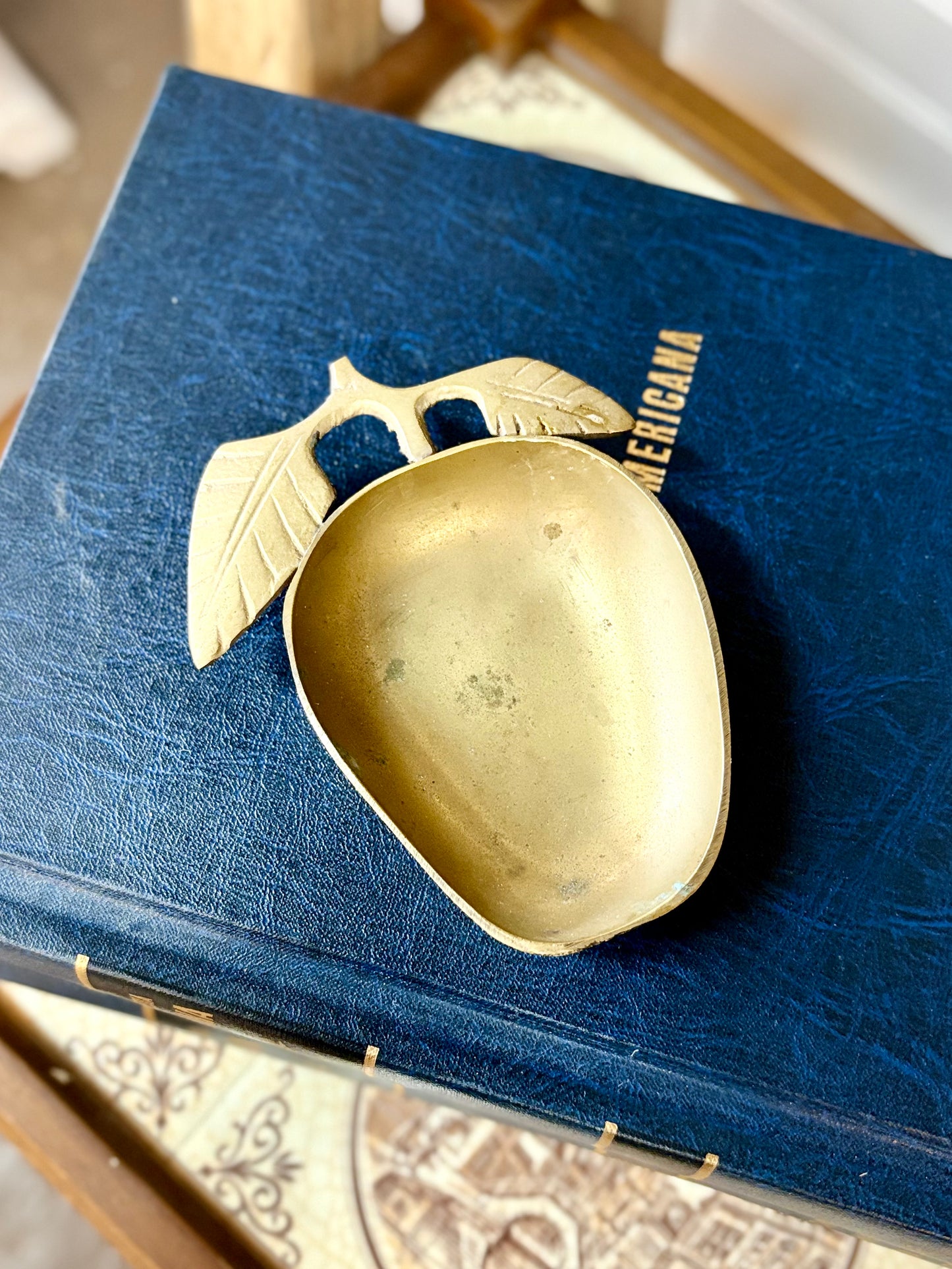 Vintage Brass Apple Trinket Dish