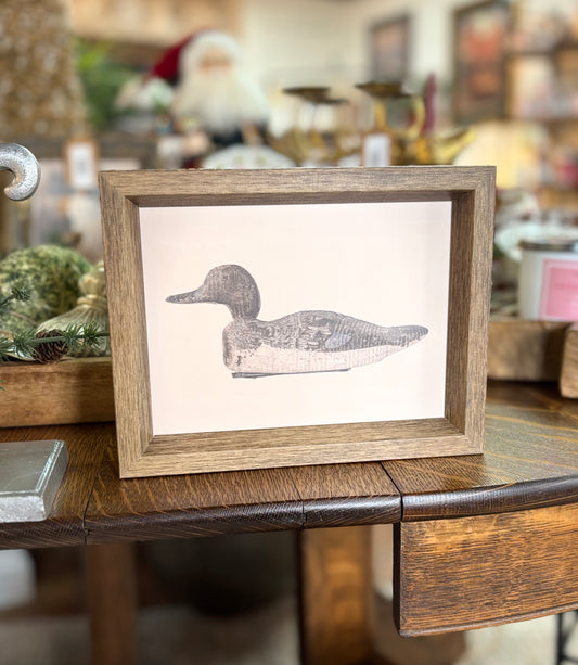 Wooden Duck Decoy Framed Art