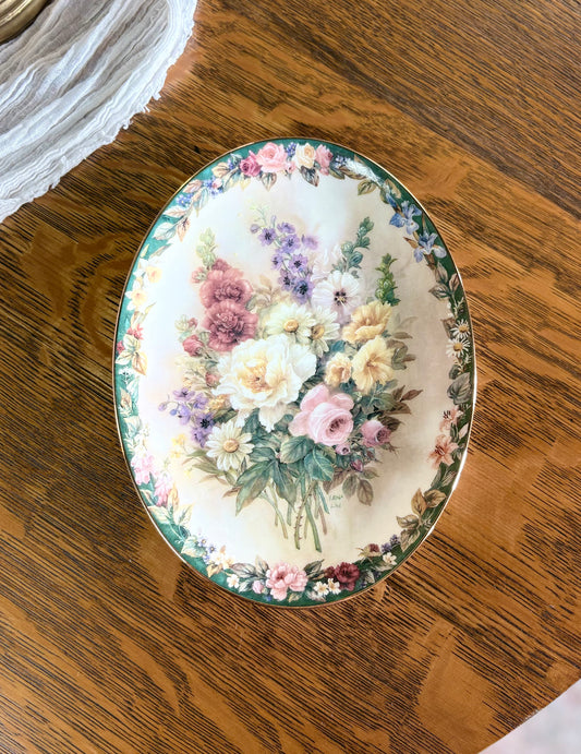 Vintage Lena Lius "Remembrance" Oval Plate