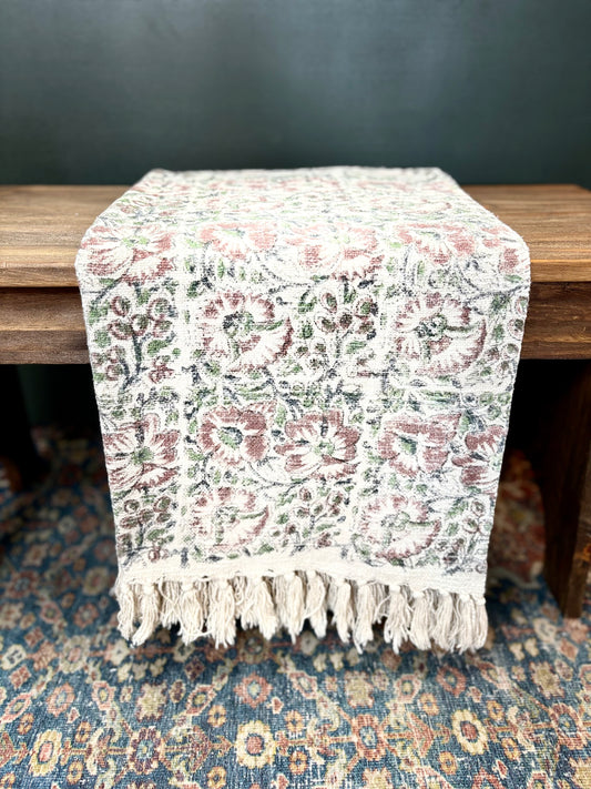 Handloom Cotton Block Print Throw Blanket