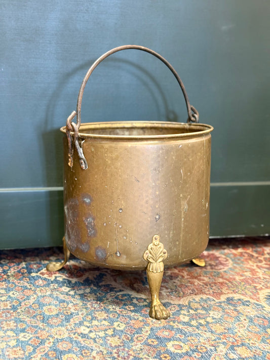 Vintage Copper & Brass Bucket with Feet