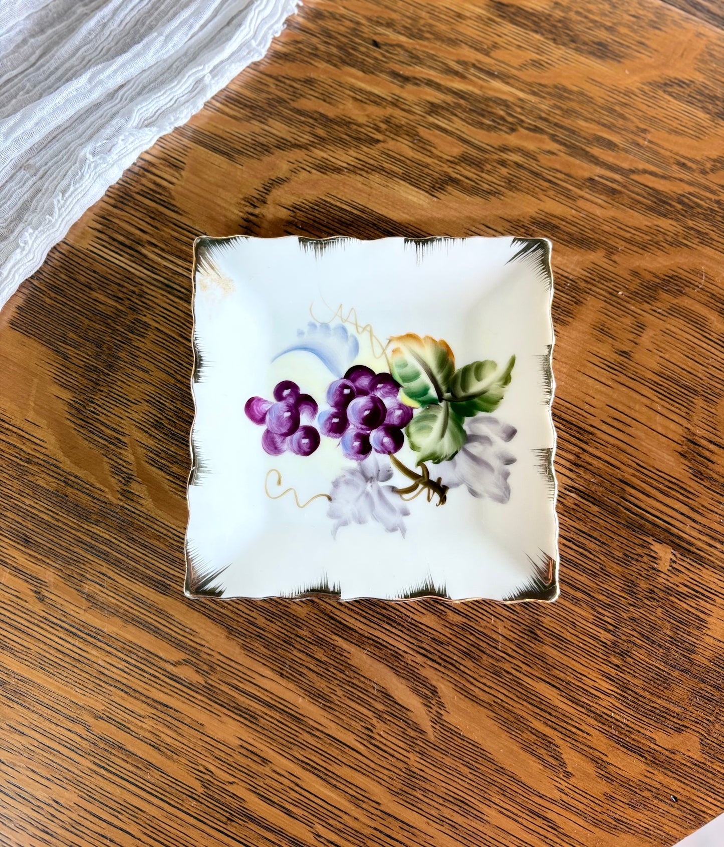 Vintage Lefton Square Hand Painted Plate