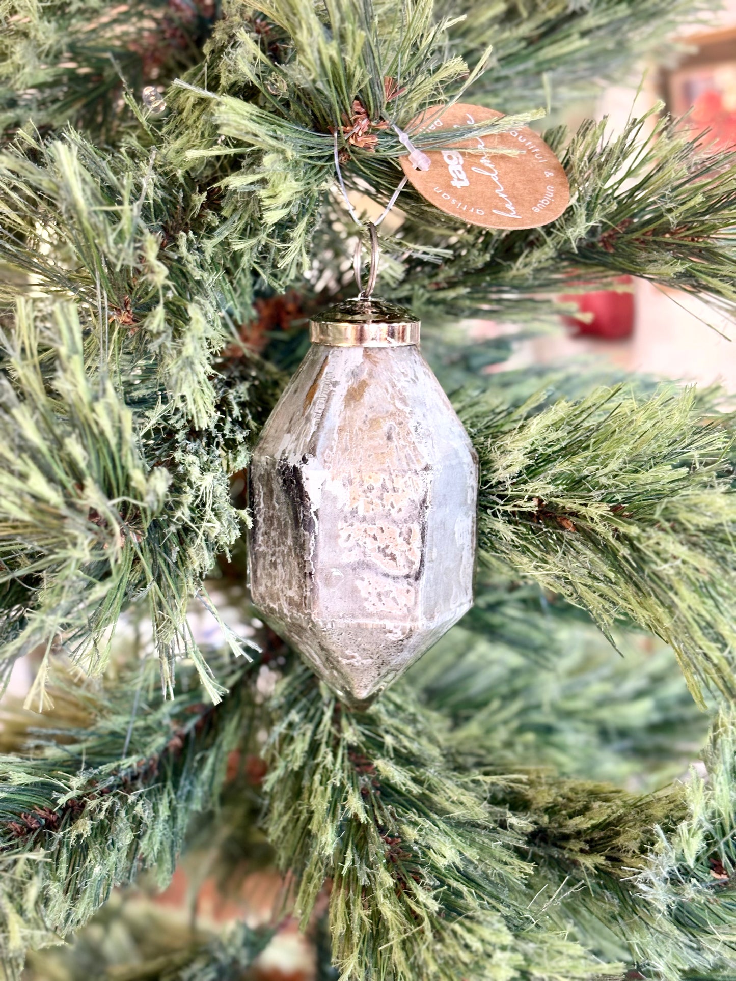 Lustrous Faceted Ornament 4 In - Gold