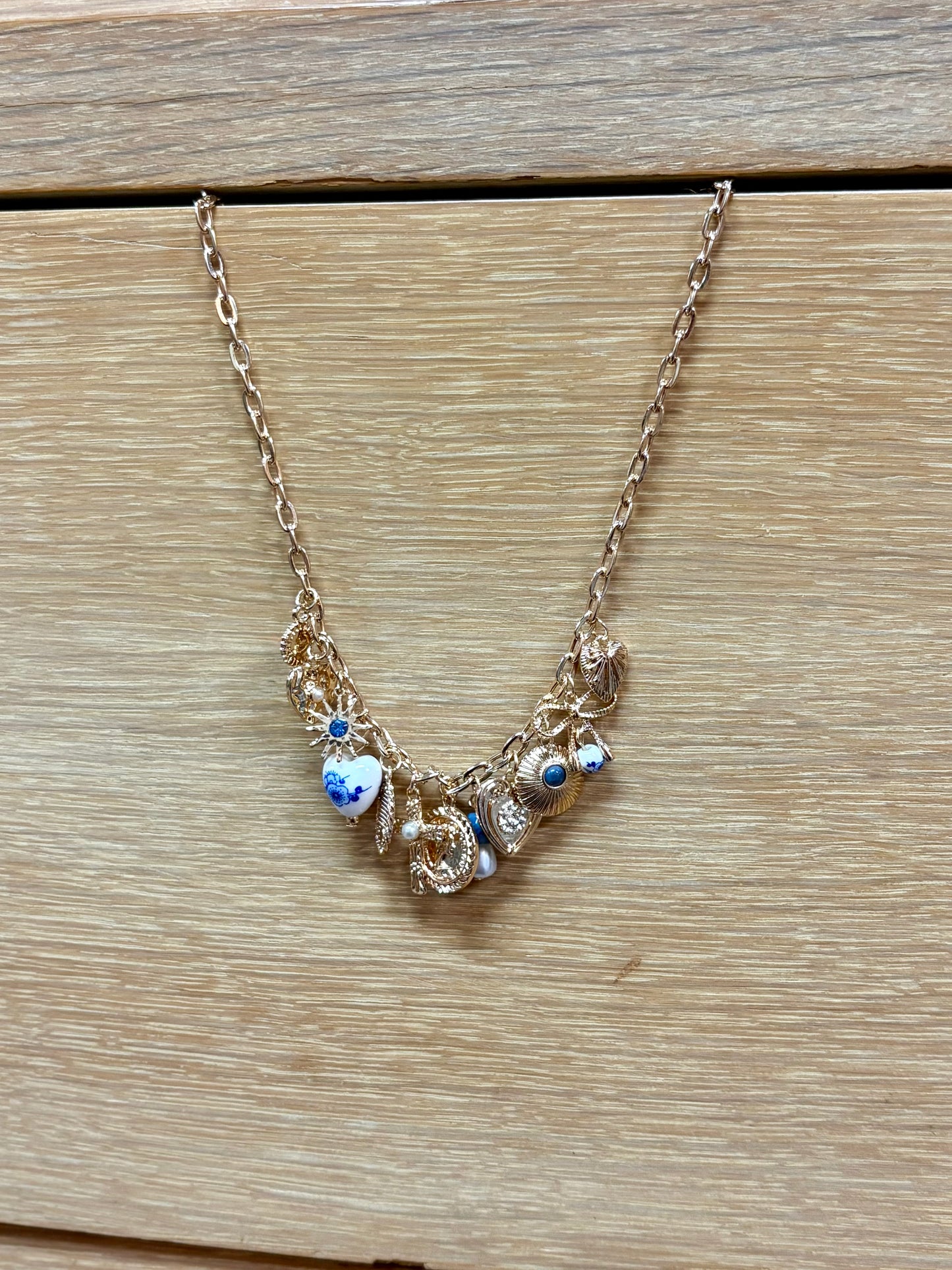Blue & White Charm Necklace