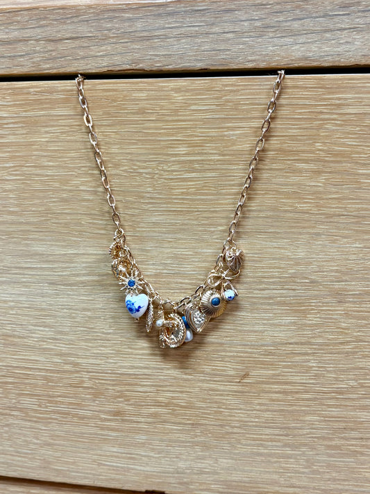 Blue & White Charm Necklace