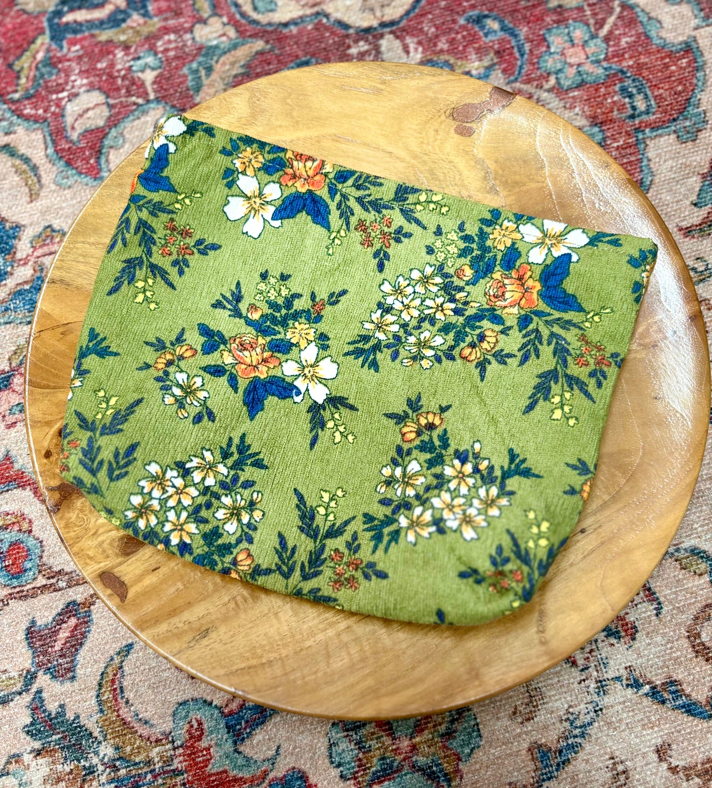 Green & Navy Floral Bag