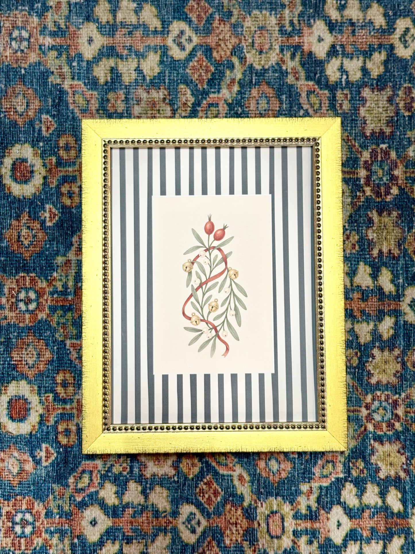 Holly Bells on Stripes