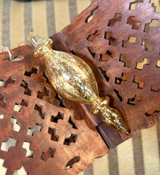 Gold Mercury Glass Finial Ornament