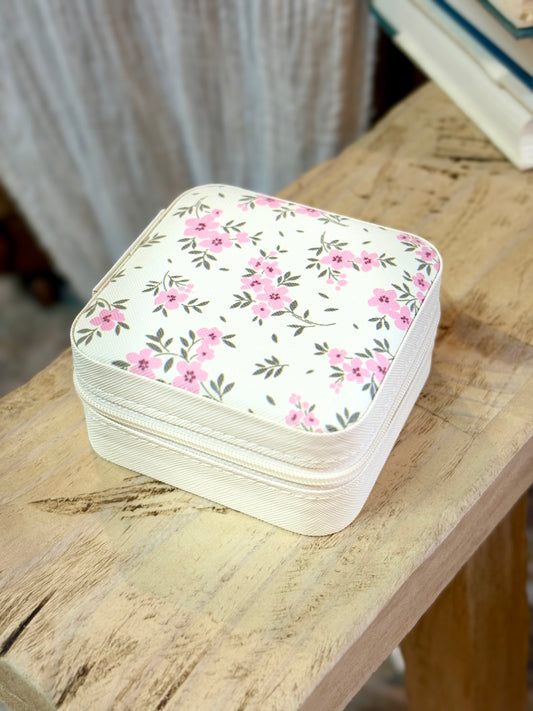 Pink Floral Jewelry Box