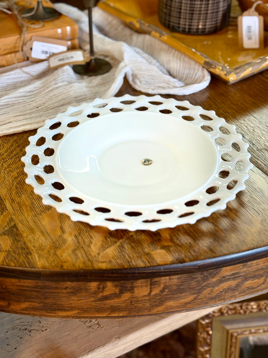 Vintage Westmoreland Milk Glass Cake Stand