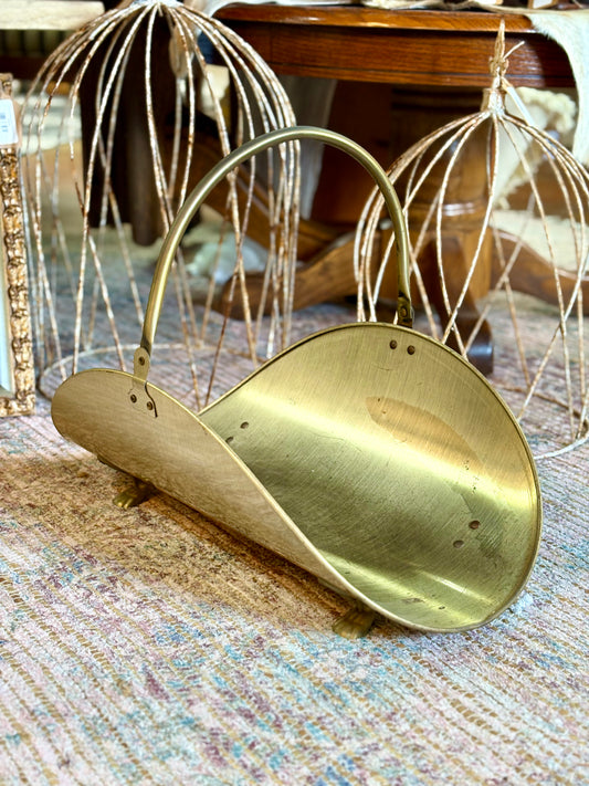 Vintage Claw Foot Firewood Basket