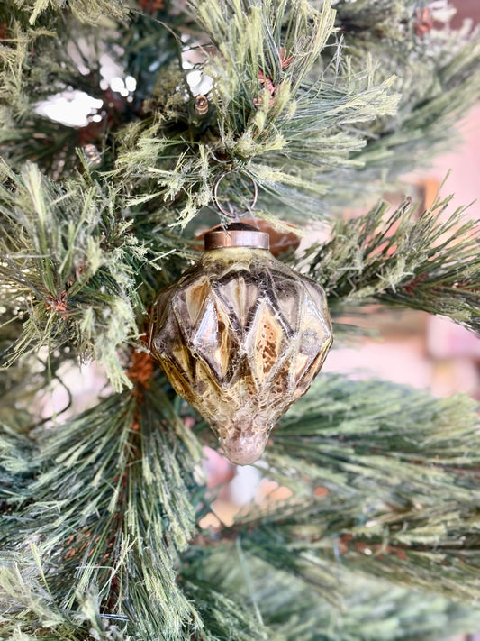 Gilded Drop Christmas Ornament 3 In - Gold