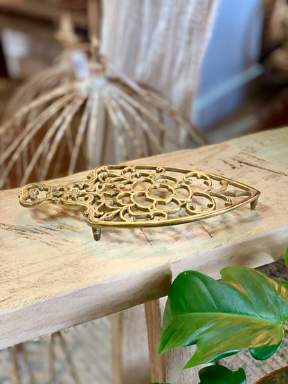Rosette Brass Trivet