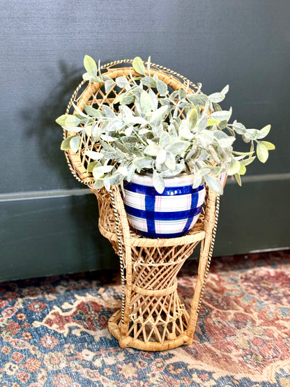 Wicker Chair Plant Stand