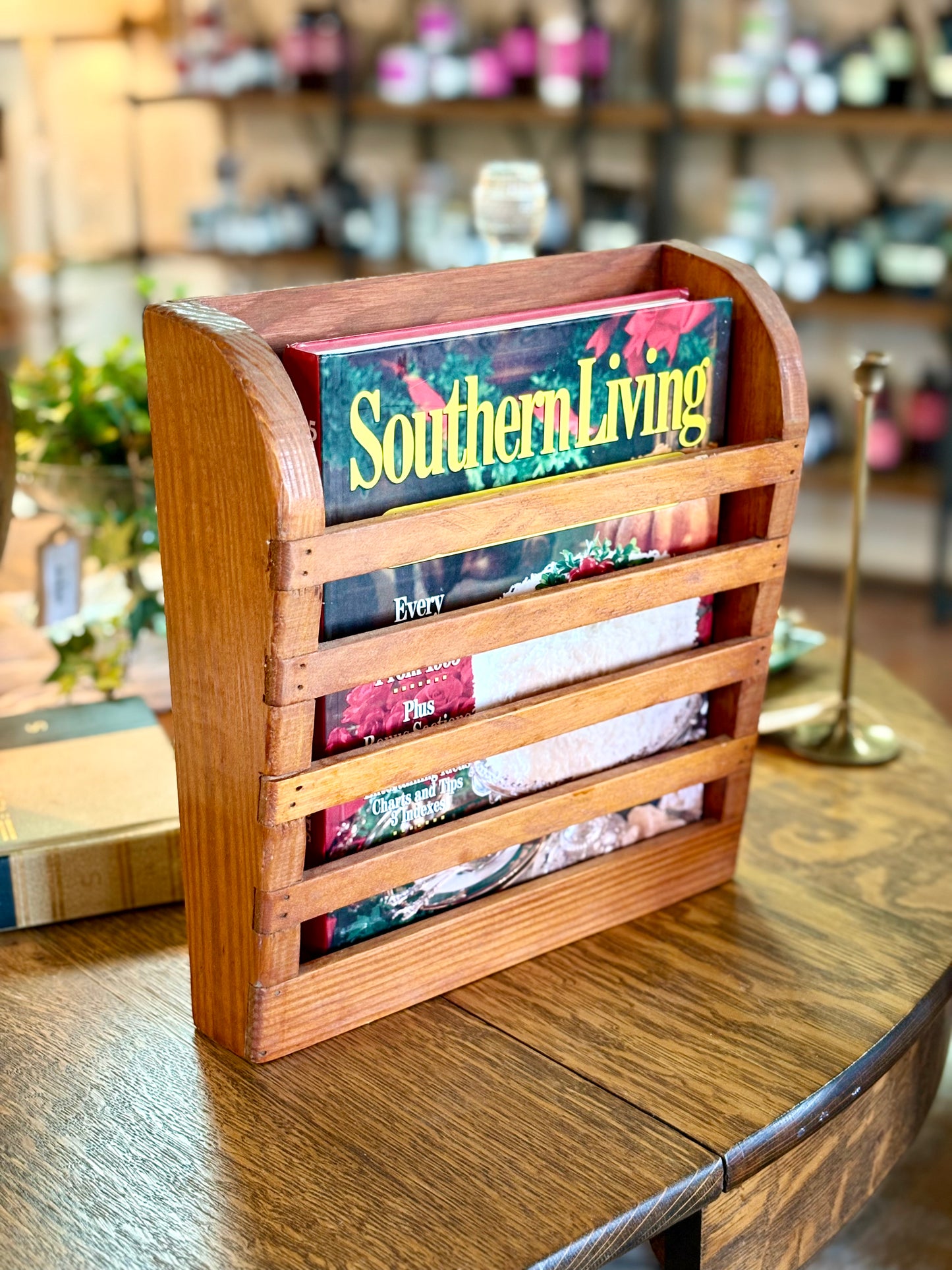 Slatted Wooden Magazine Holder