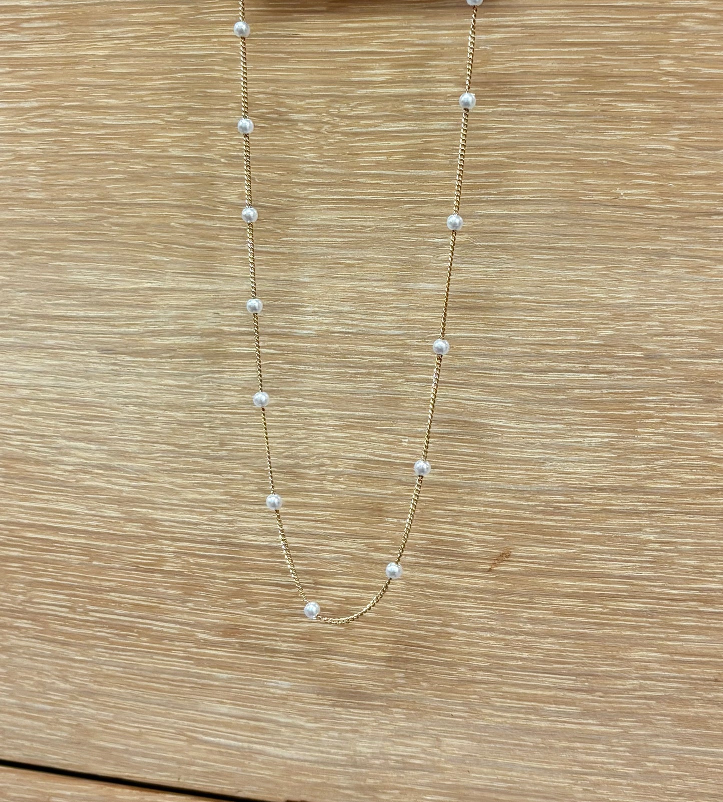 Dainty Gold & Pearl Necklace