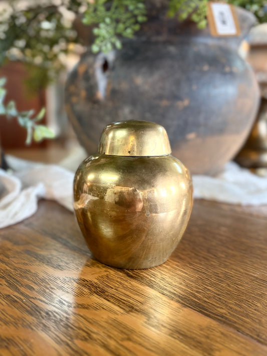 Vintage Brass Ginger Jar/Urn