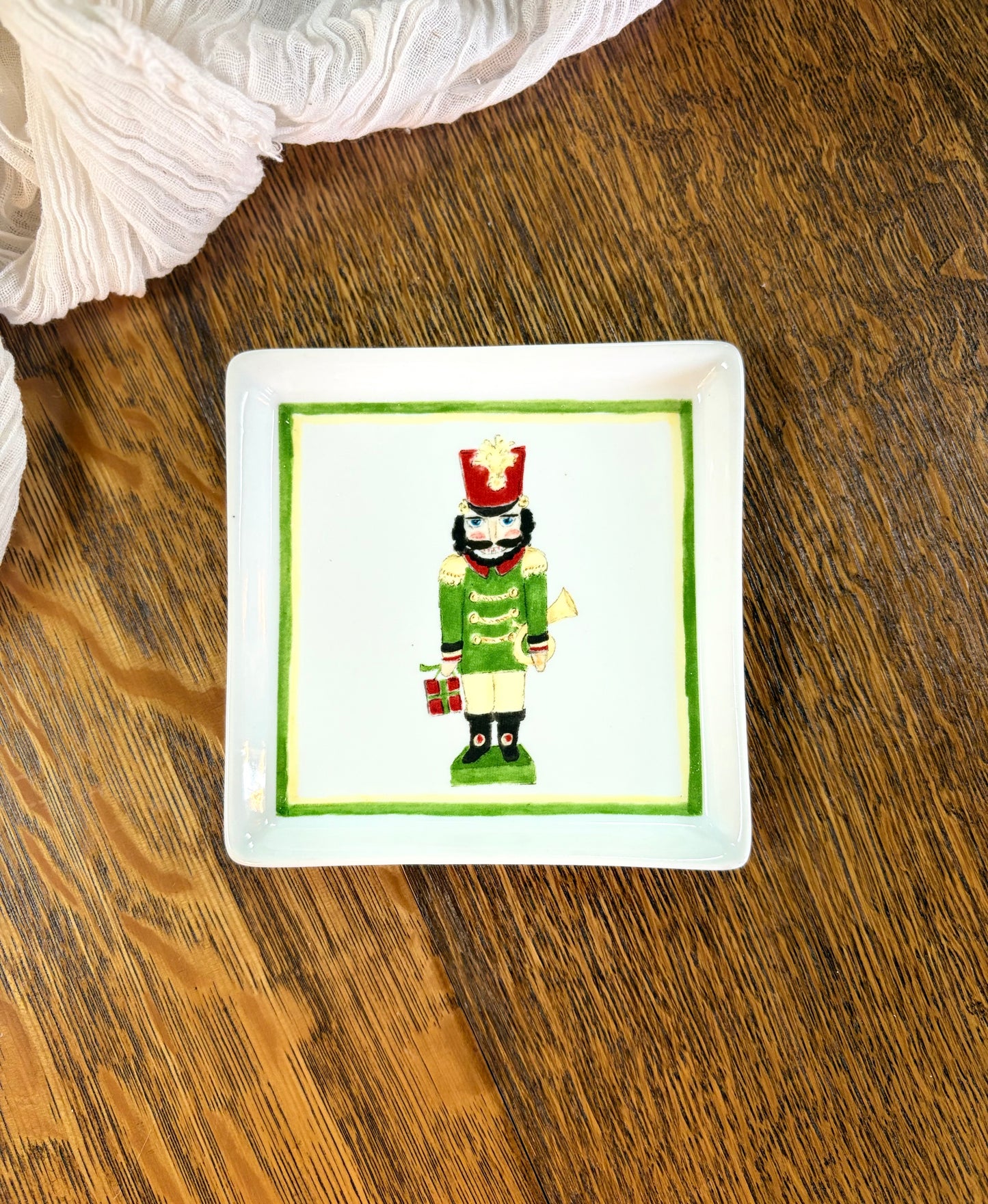 Nutcracker Square Dessert Plate