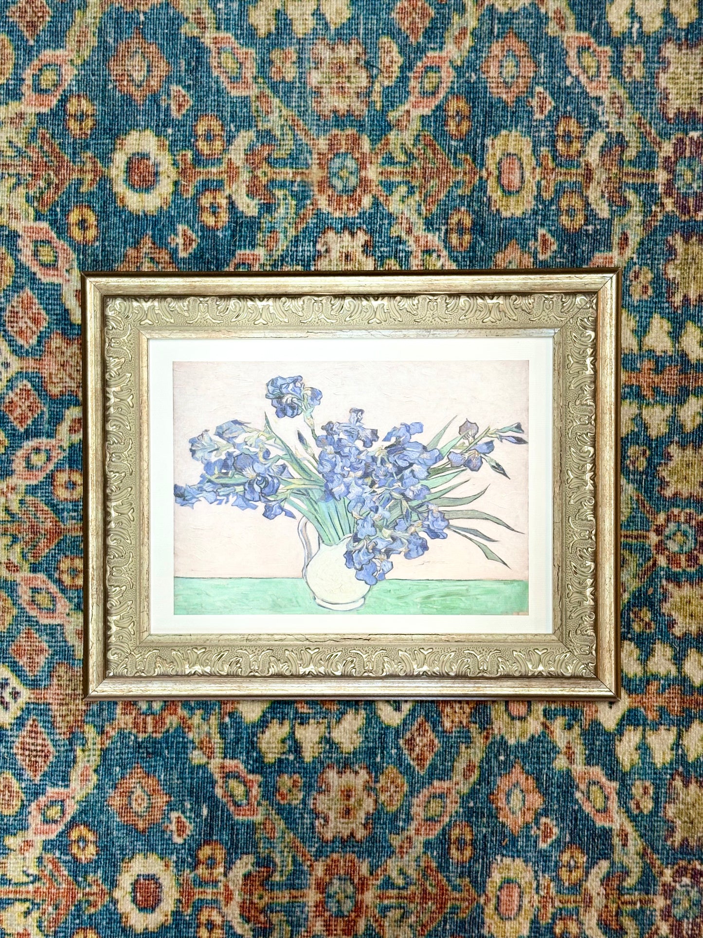 Blue Irises in Vase