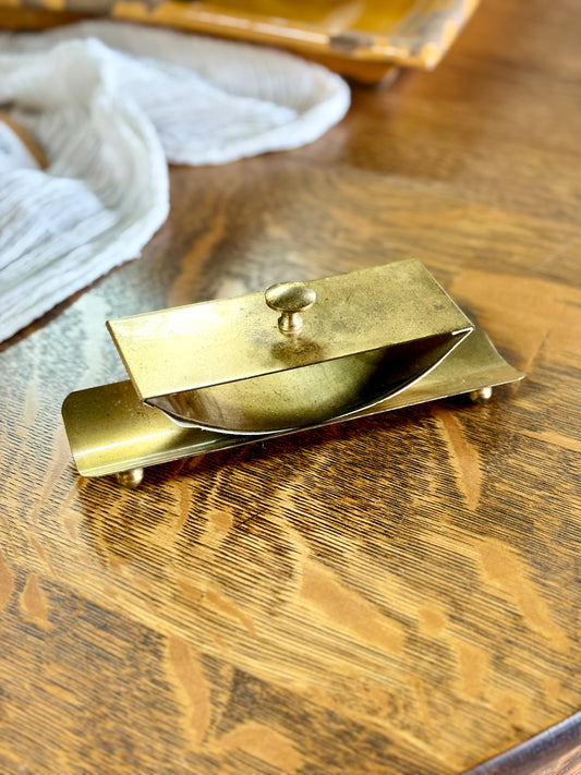 Vintage Brass Rolling Ink Blotter