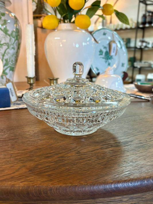 Vintage Windsor Button Covered Candy Dish