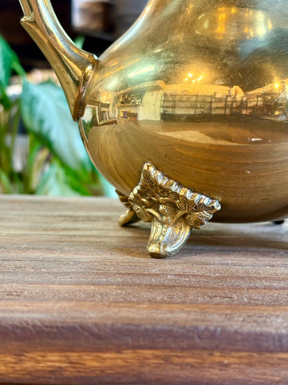 Brass Coffeepot with Etched Feet