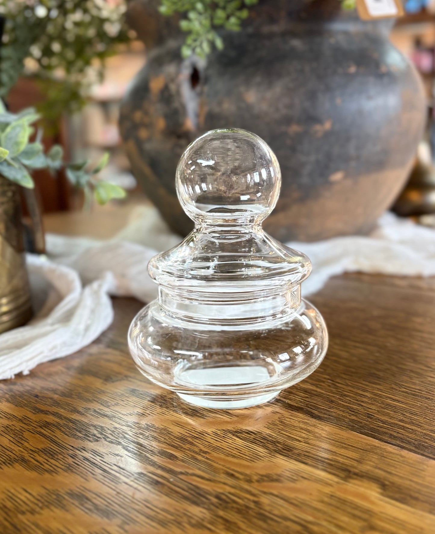 Vintage Small Bubble Top Apothecary Jar