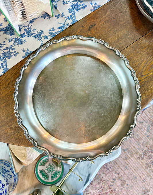 Vintage Oneida Georgian Scroll Silver Tray