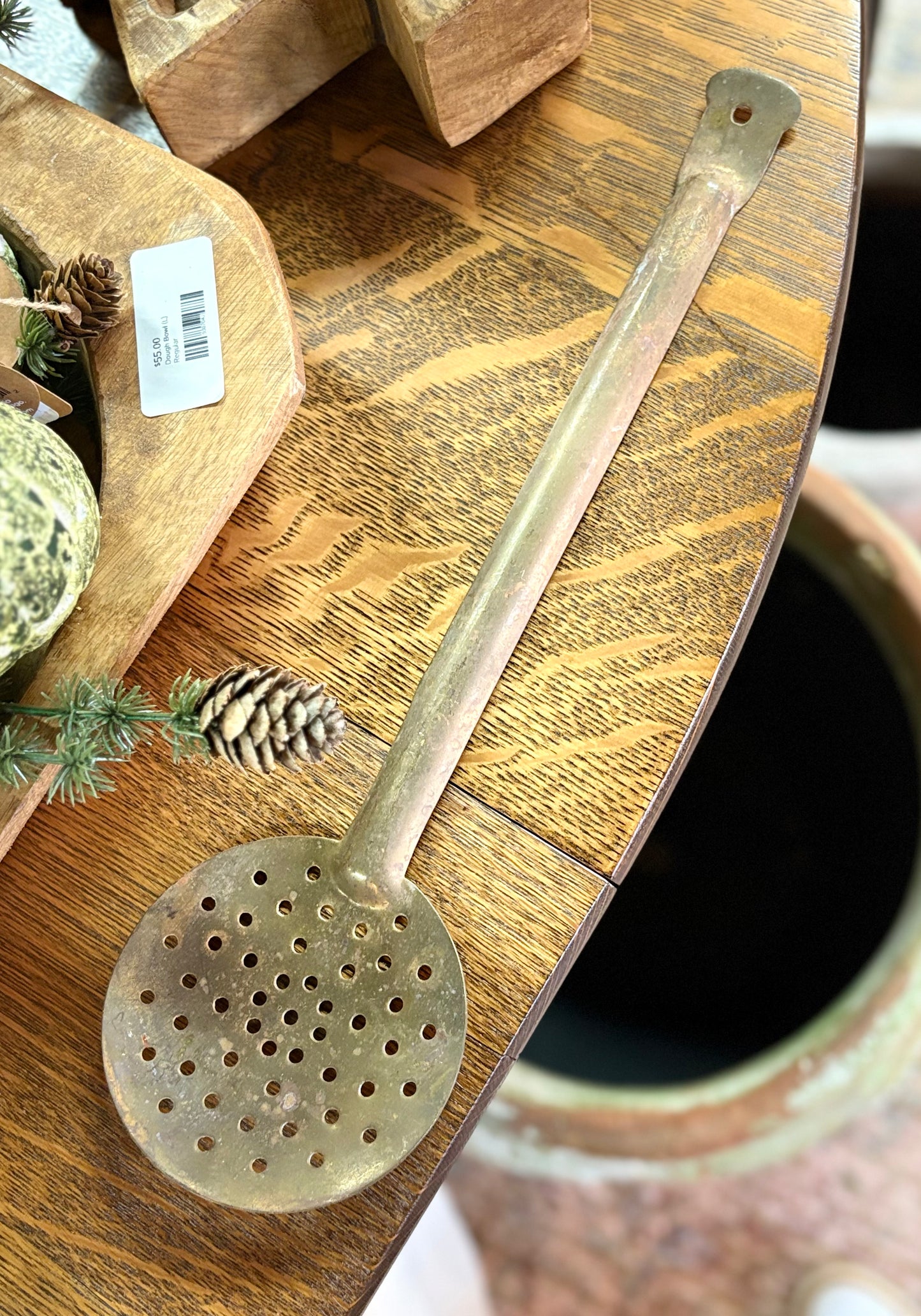 Vintage Brass Strainer Spoon