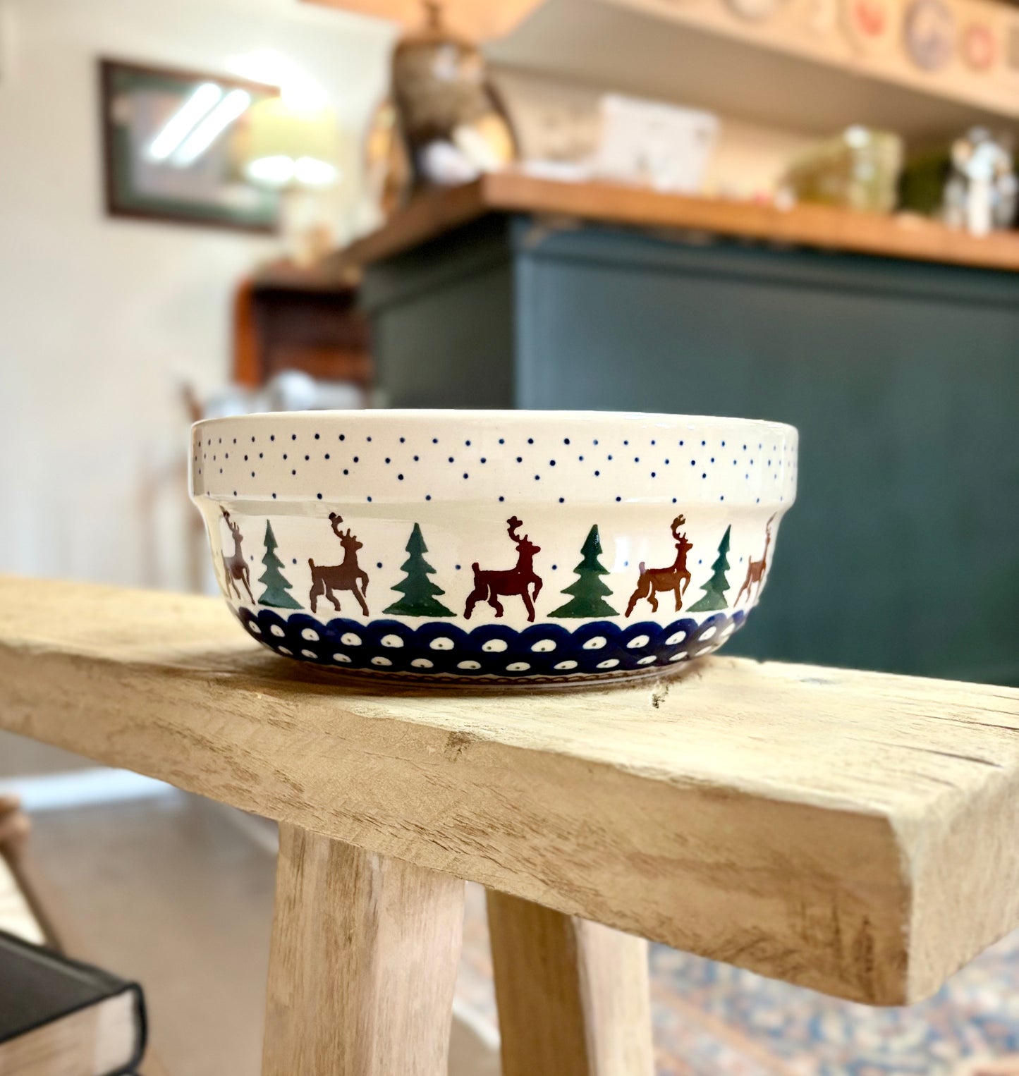 Vintage Polish Pottery Christmas Bowl