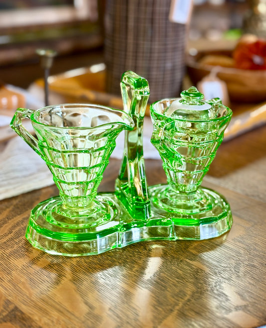 Vintage Indian Glass "Tea Room Pattern"
