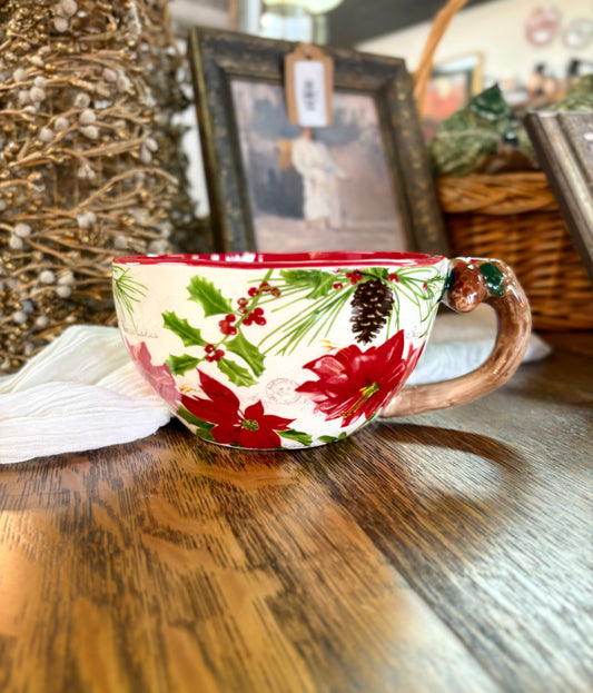 Vintage Poinsettia Mug